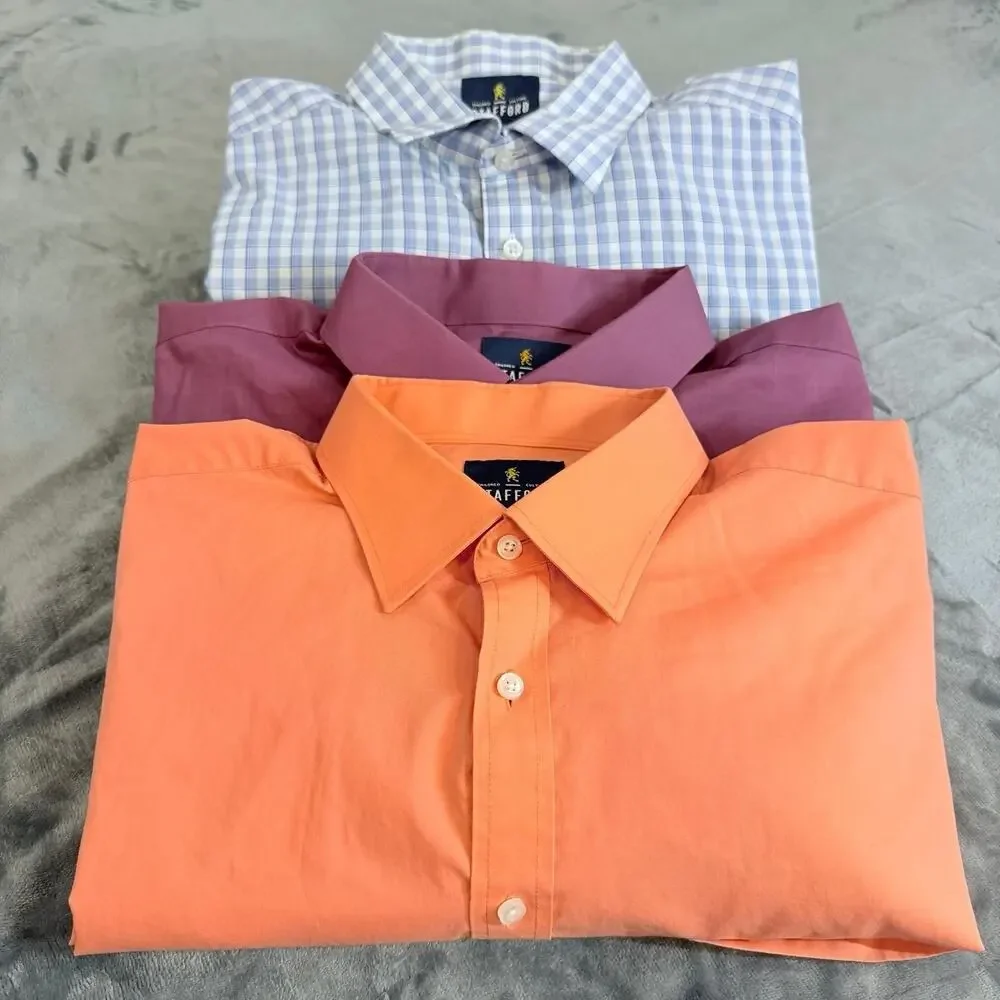 Bundle 3 Stafford Tailored Culture Travel Easy Care Regular Fit Sz XL Multicolor - Picture 2 of 16